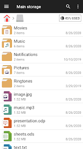 Android file manager showing ringtone folders and audio files